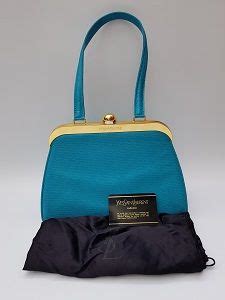 yves saint laurent turquoise satin black suede vintage|vintage saint laurent purses.